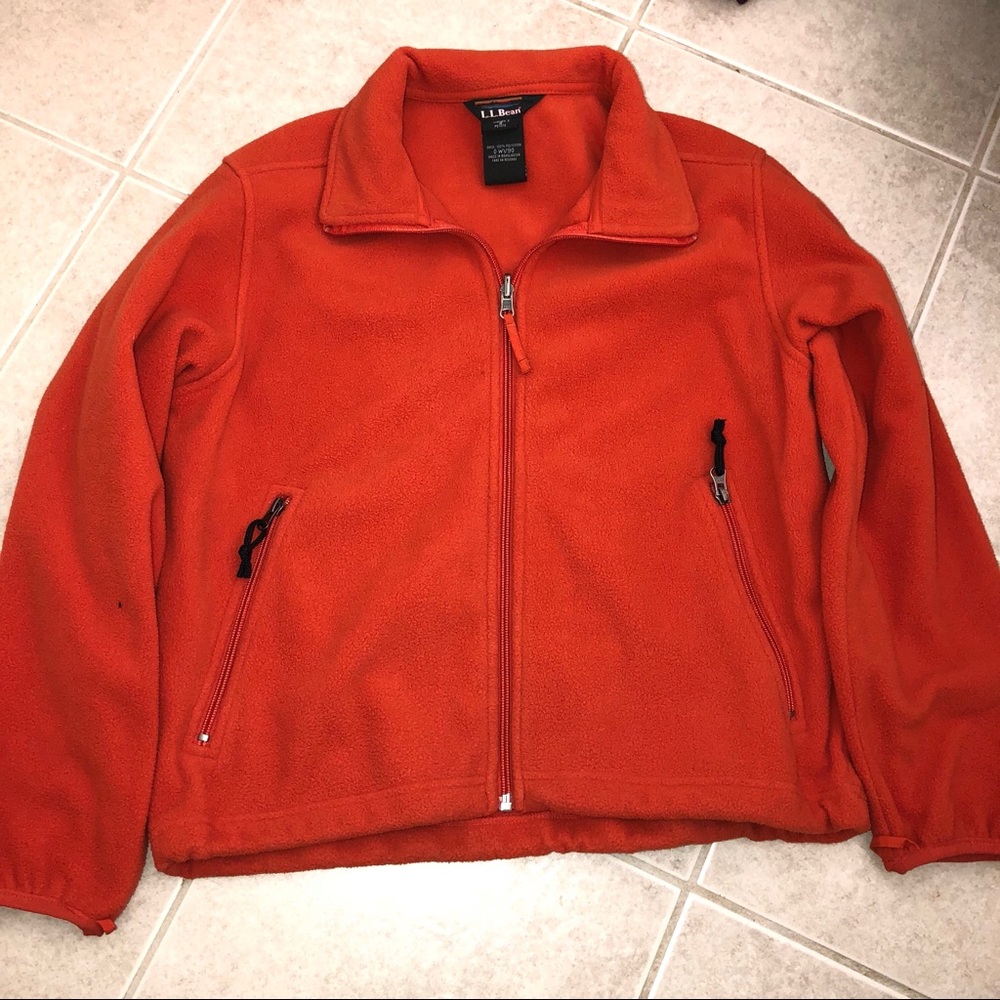 ORANGE L.L. BEAN FLEECE ZIP-UP